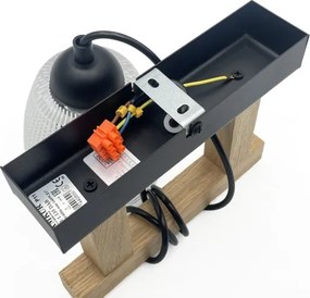 Pendul pe cablu LEANDRA 1xE27/15W/230V stejar/negru