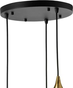 ONLI - Lustra suspendată pe cablu ELIDE 3xE27/15W/230V negru/cupru