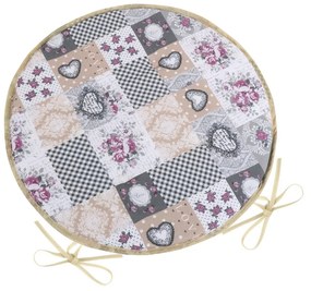 Perna de scaun Bellatex DITA rotundă netedă Patchwork love , 40 cm