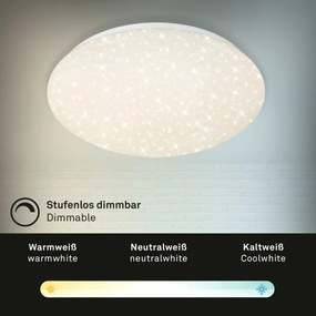 Briloner 3373-016 - Plafonieră LED dimabilă STARRY LED/15W/230V 3000-6500K + telecomandă