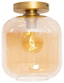 Plafoniera de design din alamă și sticlă chihlimbar - Zuzanna