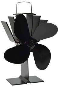 51241 vidaXL Ventilator de sobă cu alimentare termică, 4 palete, negru