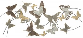 Decoratiune de perete multicolora din metal, 118x3x52 cm, Butterflies Mauro Ferretti