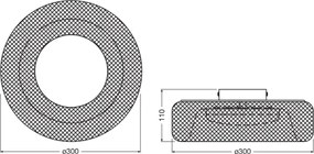 Osram - Plafonieră LED DECOR MESH, 18,5 W, 230 V, Ø 30 cm, negru