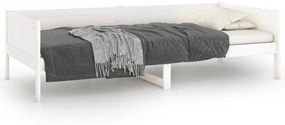 820243 vidaXL Pat de zi, alb, 80x200 cm, lemn masiv de pin