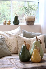 Decorațiune din ceramică în formă de pară verde închis, H23 cm, Ø14 cm