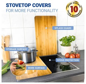 Protecții de aragaz 2 buc. din sticlă temperată 52x30 cm Wooden – Maximex