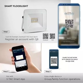 Proiector LED RGB dimabil inteligent LED/20W/230V IP65 alb