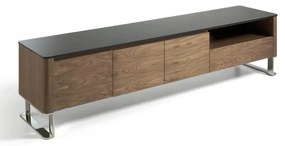 Comoda TV eleganta design LUX Walnut/Black AC-191-F