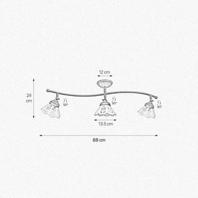 Lustra tavan cu 3 abajure din ceramica directionabile Vintage Soul