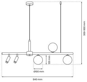 Lustră pe cablu SIRIO 5xG9/25W/230V neagră