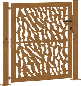 vidaXL Poartă de grădină 100x100 cm, oțel rezistent la intemperii, model cu urme