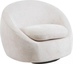 Fotoliu Rotativ – Fotoliu Modern și Confortabil pentru Living, Material Textil, stofă Aragon, Alb