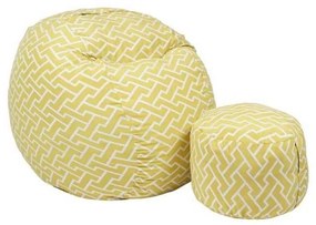 Set Fotoliu Matusalem cu Otoman (suport picioare), Material Textil - Zippity Yellow