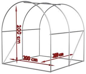 Tunel folie de gradina 2 x 2 x 2 m, verde