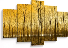 Tablou cu pădure în apus de soare (150x105 cm)