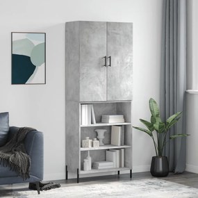 vidaXL Dulap înalt, gri beton, 69,5x34x180, lemn compozit