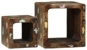 vidaXL Unitate TV cu raft 2 pcs Multicolour Lemn masiv reciclat