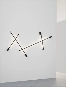 Aplica de perete LED design liniar GROPIUS negru, L-90cm, H-7cm