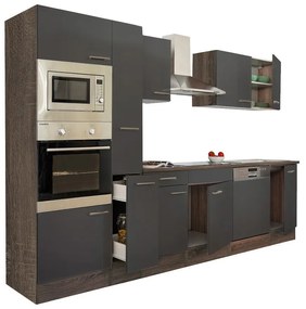 Mobilă de bucătărie Yorki 310, corp din stejar Yorki, cu față antracit satinat