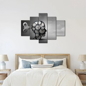 Tablou artistic cu cu cap și ceas (150x105 cm)