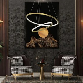 Lustră LED pe cablu HOOP LED/51W/230V d. 60 cm 4000K auriu