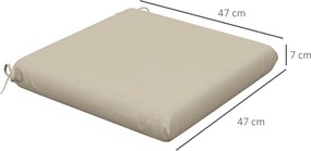 Outsunny Set de 4 perne pentru scaun, pad-uri pentru scaun 47 x 47 cm, umplutură groasă, rezistente la decolorare, bej | Aosom Romania