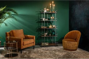 Fotoliu catifea Dutchbone Madison, maro