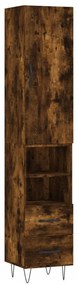 3198950 vidaXL Dulap înalt, stejar fumuriu, 34,5x34x180 cm, lemn prelucrat