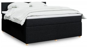 3287530 vidaXL Pat box spring cu saltea, negru, 180x200 cm, catifea