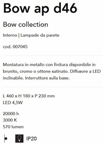 Aplica de perete LED Bow ap d46 crom
