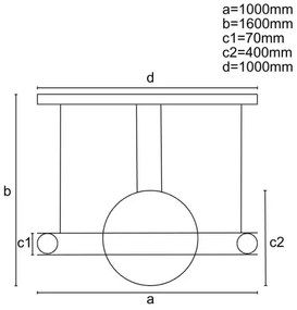 Lustră LED dimabilă pe cablu LED/95W/230V 3000-6500K + telecomandă