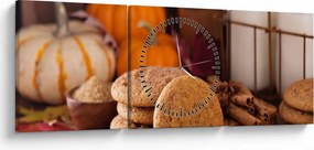 Tablou - Biscuiți de toamnă (cu ceas) (90x30 cm)