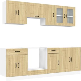 vidaXL Set dulap de bucătărie din 8 piese „Kalmar” lemn stejar Sonoma