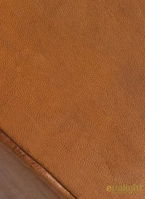 Bancheta cu piele naturala si picioare din lemn de mango Bock Kult