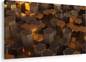 Tablou - Hexagoane de bronz (90x60 cm)