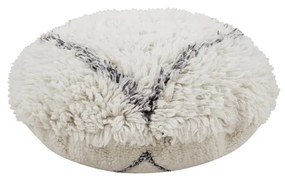 Taburet alb cu tapițerie din lână Berber Soul – Lorena Canals