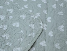 Cuvertura de pat STARS HEARTS, verde Dimensiune: 220 x 240 cm