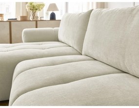 Colțar bej extensibil/cu spațiu de depozitare (cu colț pe partea stângă/cu șezlong) Fuji – Bobochic Paris
