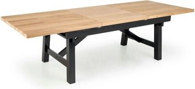 Masa extensibila FIESTA, stejar natural/negru, 200/280x100x77 cm