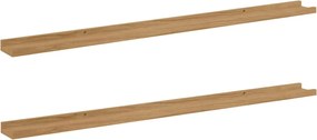 vidaXL Raft de perete cu raft 2 pcs Maro 115 x 9 x 3 cm Lemn compozit