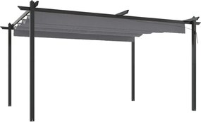 vidaXL Pavilion de grădină, acoperiș retractabil, antracit, 4x3 m