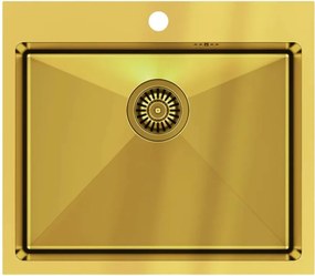 Chiuveta inox incastrata Quadron Unique Russel 110 finisaj auriu 55x48 cm