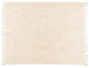 Cuvertură crem din bumbac pentru pat dublu 250x260 cm Sahara - Tiseco Home Studio