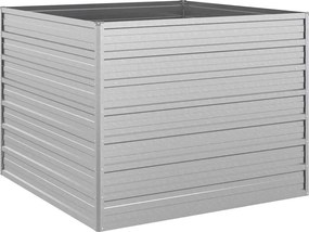 vidaXL Strat înălțat de grădină argintiu 100x100x77cm oțel galvanizat