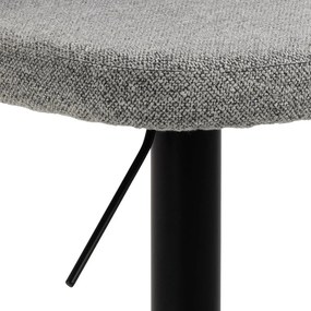 Scaun de bar negru/gri cu înălțime ajustabilă (înălțime șezut 55 cm) Patricia – Actona