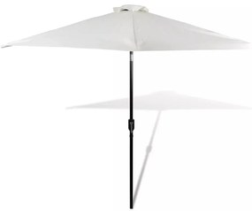 vidaXL Umbrelă de soare cu pol din oțel 3m, alb nisip