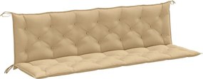 vidaXL Pernă bancă de grădină, 2 buc., melanj bej, 200x50x7 cm, textil