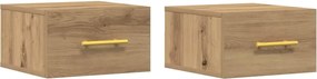 vidaXL Dulap de noapte 2 pcs Stejar Artizanal 35 x 35 x 20 cm