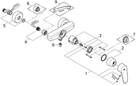 GROHE 33569002 - Baterie de duș EURODISC COSMOPOLITAN DN 15, crom lucios